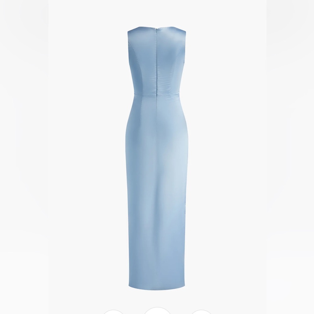 Commense Scalloped edge Blue Floor Length Dress - Picture 2 of 5